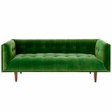 Cirrus Velvet og Wood Sofa i Grass Grønn